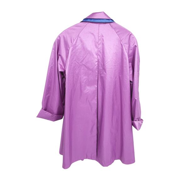 Vintage 80s 90s Raingear Purple Rain Jacket Coat Front Zip with Pockets Size L - Picture 5 of 8